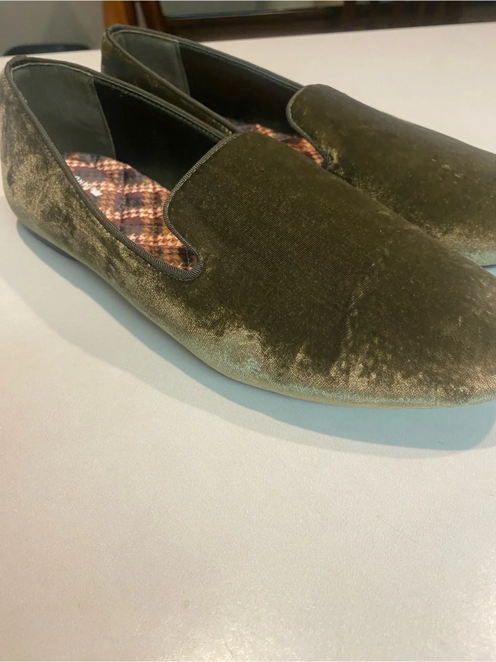 BIRDIES THE STARLING VELVET GREEN LOAFERS FLATS SMOKING SHOE SLIPPER SZ 12